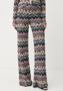 Missoni pantaloni din lana culoarea violet, evazati, high waist, DS25WI0Q.BR012F imagine
