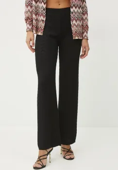 Missoni pantaloni femei, culoarea negru, lat, high waist, DS25SI05.BK044U imagine