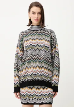 Missoni pulover din amestec de lana culoarea maro, light, cu turtleneck, DS25WN16.BK01CQ imagine