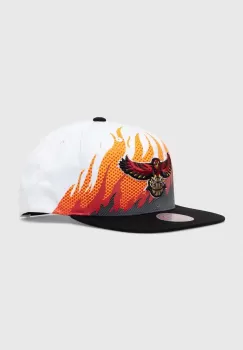 Mitchell&Ness sapca de baseball din bumbac ATLANTA HAWKS culoarea alb, modelator imagine