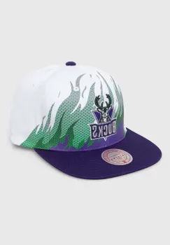 Mitchell&Ness sapca de baseball din bumbac MILWAUKEE BUCKS culoarea alb, modelator imagine