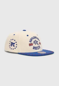 Mitchell&Ness sapca Philadelphia 76ERS culoarea bej, cu imprimeu, HHSS7510-P76YYPPPOFWH imagine