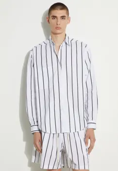 MKI MIYUKI ZOKU camasa din bumbac Striped Dress Shirt barbati, culoarea negru, cu guler clasic, regular, STRIPED.DRESS.SHIRT imagine