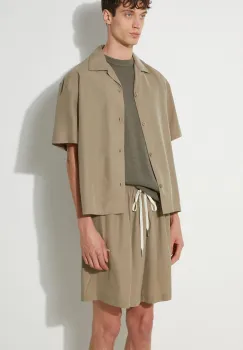 MKI MIYUKI ZOKU camasa Tencel Vacation Shirt barbati, culoarea verde, relaxed, TENCEL.VACATION.SHIRT imagine