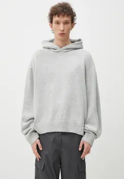 MKI MIYUKI ZOKU pulover din amestec de lana Mohair Blend Knit Hoody barbati, culoarea gri, calduros, MOHAIR.BLEND.KNIT.HOODY imagine