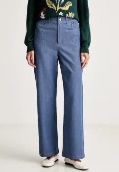 MM by Max Mara pantaloni pentru femei cu bumbac MMLEMIRO imagine