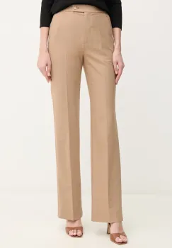 MM pantaloni femei, culoarea bej, drept, high waist, 2516781028600 imagine