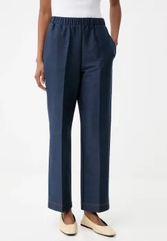 MM pantaloni FEROCE culoarea bleumarin, drept, high waist, 2526786017600 imagine