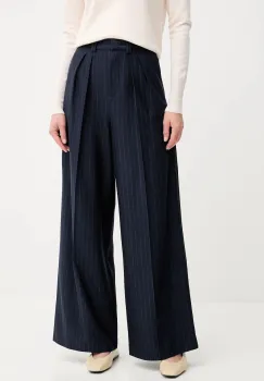 MM pantaloni GELA culoarea bleumarin, lat, high waist, 2526786037600 imagine