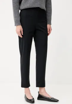MM pantaloni QUIRINO culoarea negru, drept, high waist, 2526786047600 imagine