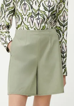 MM pantaloni scurti femei, culoarea verde, uni, high waist, 2516781018600 imagine