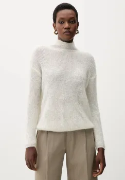 MM pulover de lana TENNA culoarea bej, light, cu guler, 2526366188600 imagine