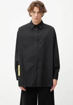 MM6 Maison Margiela camasa din bumbac culoarea negru, cu guler clasic, relaxed, SH0DT0034.M35480.900 imagine