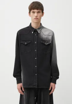 MM6 Maison Margiela camasa jeans culoarea negru, regular, SH2DT0024.M30011.969 imagine