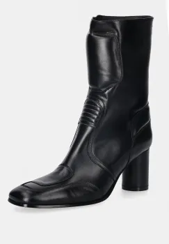 MM6 Maison Margiela cizme de piele culoarea negru, cu toc drept, S66WU0136.P3350.T8013 imagine