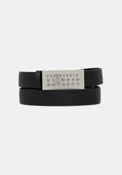 MM6 Maison Margiela curea de piele culoarea negru, SA6TP0010.P8326.T8013 imagine