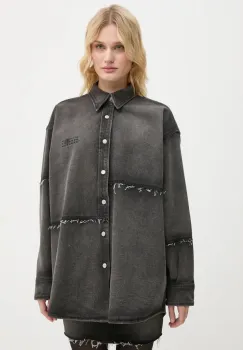 MM6 Maison Margiela geaca din denim femei, culoarea gri, de tranzitie, oversize, S62AN0134.S30848 imagine