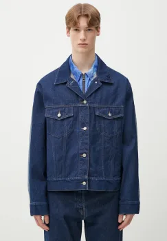 MM6 Maison Margiela geaca jeans culoarea albastru marin, de tranzitie, SH0AM0038 imagine