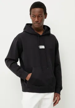 MM6 Maison Margiela hanorac de bumbac barbati, culoarea negru, cu gluga, cu imprimeu, SH0GU0018 imagine