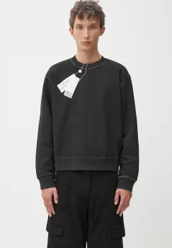 MM6 Maison Margiela hanorac de bumbac culoarea negru, cu imprimeu, SH2GU0023.M25024.101 imagine