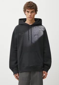 MM6 Maison Margiela hanorac de bumbac pentru copii culoarea negru, cu gluga, cu imprimeu, SH2GU0024.M25024.899 imagine