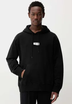 MM6 Maison Margiela hanorac de bumbac x MM6 Wardro culoarea negru, cu gluga, uni, SH0GU0033.M25025.900 imagine