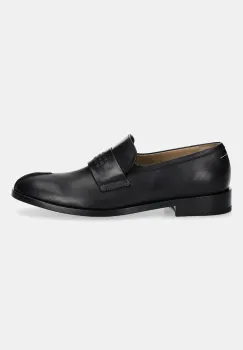 MM6 Maison Margiela mocasini de piele culoarea negru, cu toc plat, S59WR0096.P5000.T8013 imagine