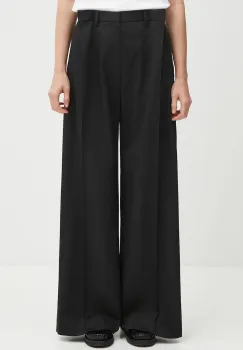 MM6 Maison Margiela pantaloni culoarea negru, lat, high waist, S52KA0539.M35227.900 imagine