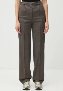 MM6 Maison Margiela pantaloni de lana culoarea maro, drept, high waist, S62KB0247.M35636.001F imagine