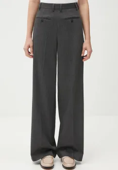 MM6 Maison Margiela pantaloni din lana culoarea gri, drept, high waist, S52KA0538.S47848.860M imagine