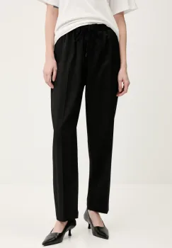 MM6 Maison Margiela pantaloni din lana femei, culoarea negru, drept, high waist, S52KA0512.M35153 imagine