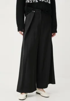 MM6 Maison Margiela pantaloni femei, culoarea negru, lat, high waist, S62KB0217.M35225 imagine