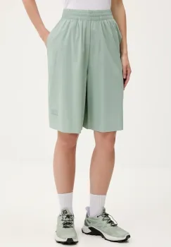 MM6 Maison Margiela pantaloni scurti culoarea verde, uni, high waist, S52MU0131.M35417 imagine