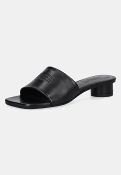 MM6 Maison Margiela papuci de piele culoarea negru, cu toc drept, S66WP0109 imagine