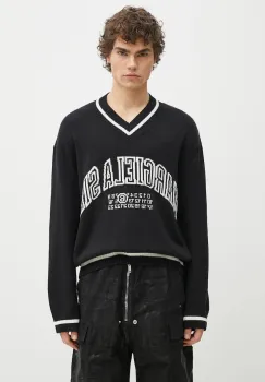 MM6 Maison Margiela pulover din amestec de lana barbati, culoarea negru, SH0HN0002 imagine