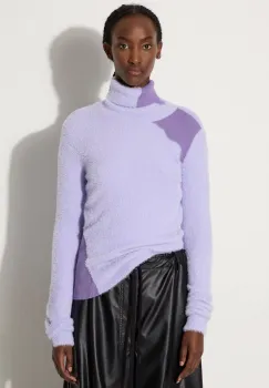 MM6 Maison Margiela pulover din amestec de lana femei, culoarea violet, cu guler, S62HA0088.M13073 imagine