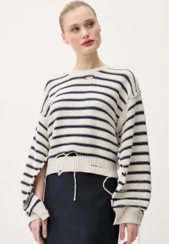 MM6 Maison Margiela pulover femei, culoarea bej, S52HL0042.M13080 imagine