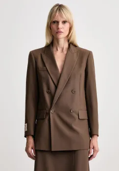 MM6 Maison Margiela sacou cu doua randuri de nasturi pentru femei cu amestec de lana imagine