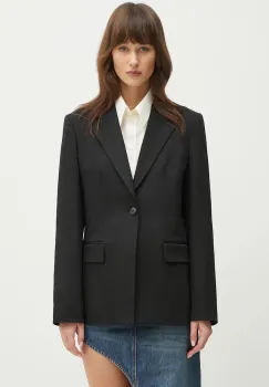 MM6 Maison Margiela sacou din lana culoarea negru, un singur rand de nasturi, neted, S52BN0141 imagine