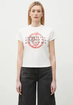 MM6 Maison Margiela tricou din bumbac femei, culoarea alb, S62GD0196 imagine