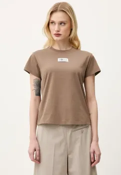 MM6 Maison Margiela tricou din bumbac femei, culoarea maro, S52GC0326 imagine