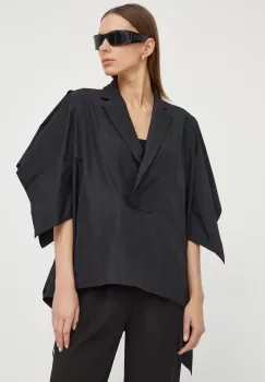 MMC STUDIO bluza femei, culoarea negru, neted imagine