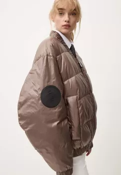 MMC STUDIO geaca bomber de puf PL femei, culoarea maro, de iarna, oversize, LUKA imagine