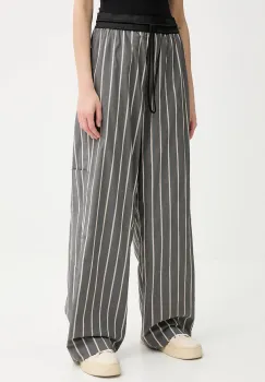 MMC STUDIO pantaloni culoarea bej, drept, high waist, NABIL.NEO imagine