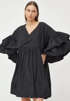 MMC STUDIO rochie culoarea negru, mini, oversize imagine