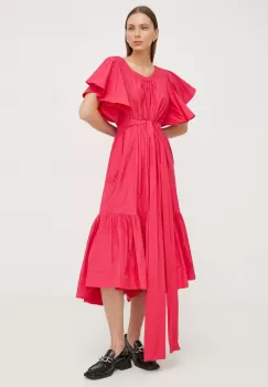 MMC STUDIO rochie culoarea roz, midi, evazati imagine