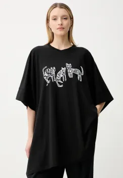 MMC STUDIO tricou din bumbac femei, culoarea negru, TIGER imagine