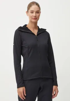 Montane hanorac Protium culoarea negru, cu gluga, neted, FPRHO17 imagine