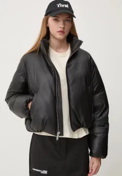 MOOSE KNUCKLES geaca de piele cu puf culoarea negru, de iarna, M34LL317 imagine