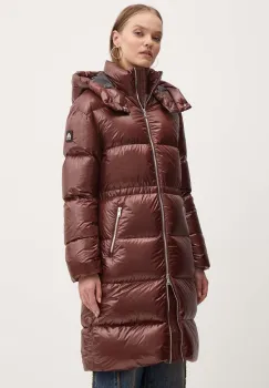 MOOSE KNUCKLES geaca de puf femei, culoarea maro, de iarna, M34LP218 imagine